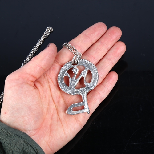 1373 - KOPI - a Danish sterling silver Viking Revival pendant, the original from Viking Period around 1900A... 