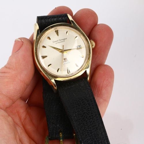 1024 - GIRARD-PERREGAUX - a gold plated stainless steel Gyromatic automatic calendar wristwatch, circa 1960... 