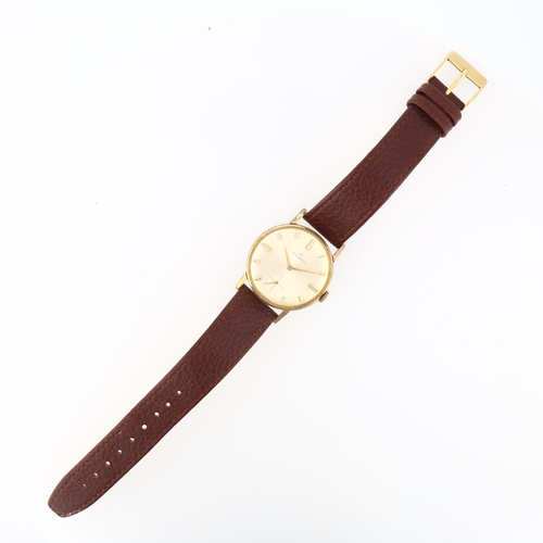 1029 - MOVADO - a gold plated stainless steel mechanical wristwatch, ref. 1031, silvered dial with gilt bat... 