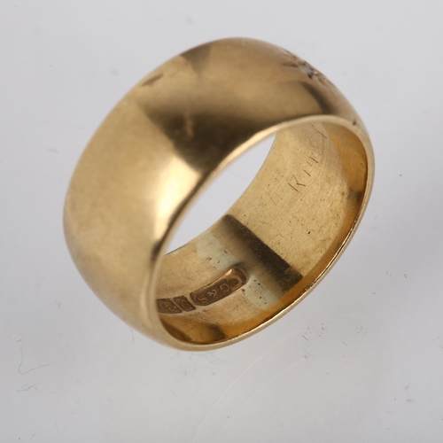 1193 - A late 20th century 9ct gold solitaire diamond band ring, maker CG&S, Birmingham 1971, band width, 9... 