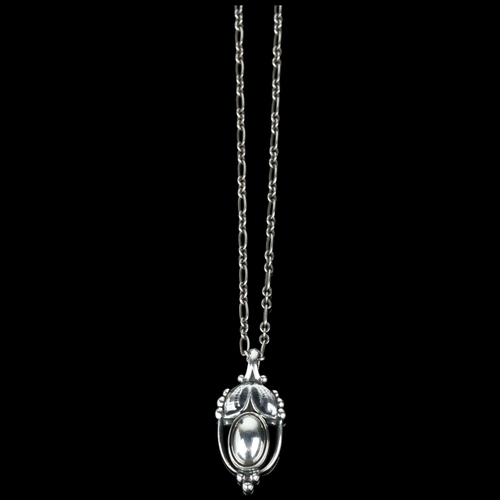 1411 - GEORG JENSEN - a Danish sterling silver Pendant of the Year 2003 necklace, in Art Deco style, pendan... 