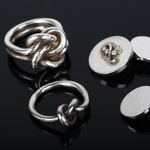 1414 - Various Danish sterling silver jewellery, makers include Evald Nielsen, ring sizes H and O, 34.3g to... 