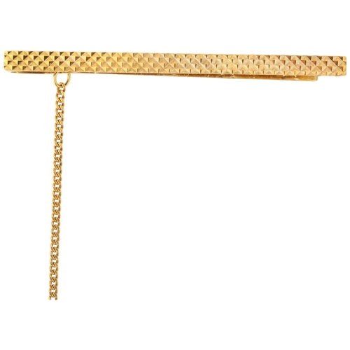 1305 - An Italian 9ct gold tie clip, 49mm, 2.6g