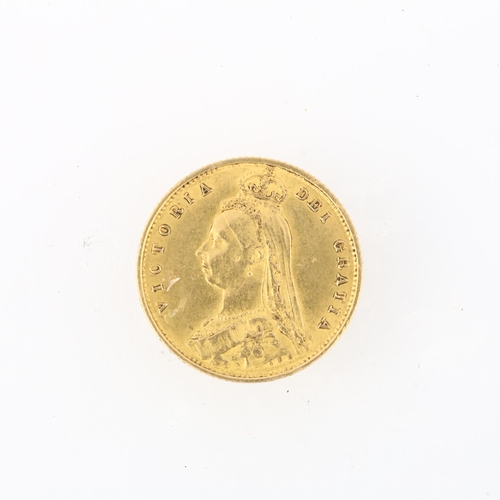 1307 - A Victoria 1887 gold half sovereign coin, Jubilee head, 3.9g