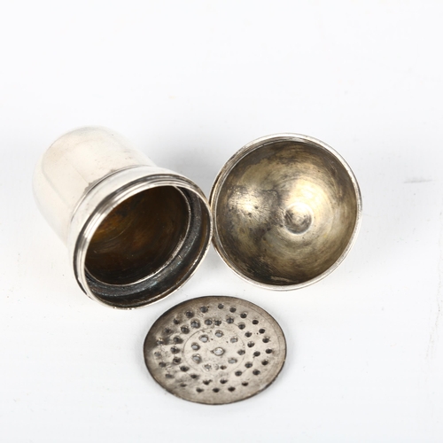 1463 - A fine George II silver 'Acorn' nutmeg grater, possibly by David Field, London circa 1750, with scre... 