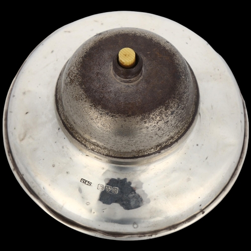 1486 - An Art Deco George V silver-mounted table bell, Grey & Co, Chester 1911, diameter 10.5cm, not curren... 