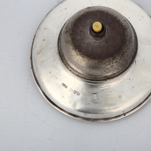 1486 - An Art Deco George V silver-mounted table bell, Grey & Co, Chester 1911, diameter 10.5cm, not curren... 