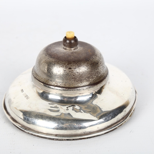 1486 - An Art Deco George V silver-mounted table bell, Grey & Co, Chester 1911, diameter 10.5cm, not curren... 