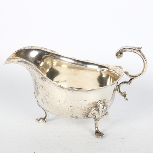 1496 - A George V silver sauce boat, James Dixon & Sons, Sheffield 1926, length 15.5cm, 6.7oz