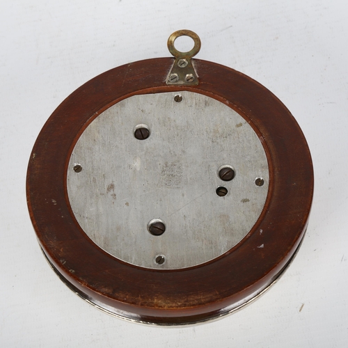 1497 - A George V silver-mounted oak barometer, possibly Wagner & Gerstley Ltd, London 1927, diameter 14cm