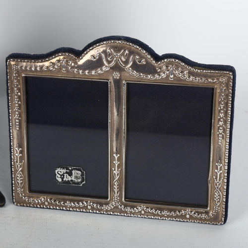 1499 - 2 Elizabeth II silver-fronted photo frames, largest overall 21cm (2)