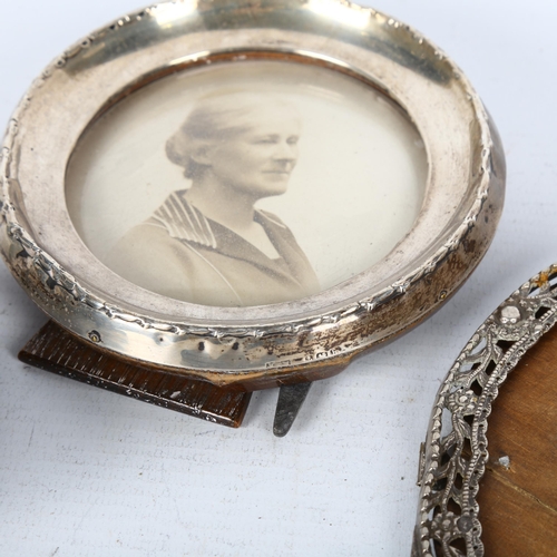 1513 - 3 silver-fronted photo frames, largest overall 13.5cm (3)