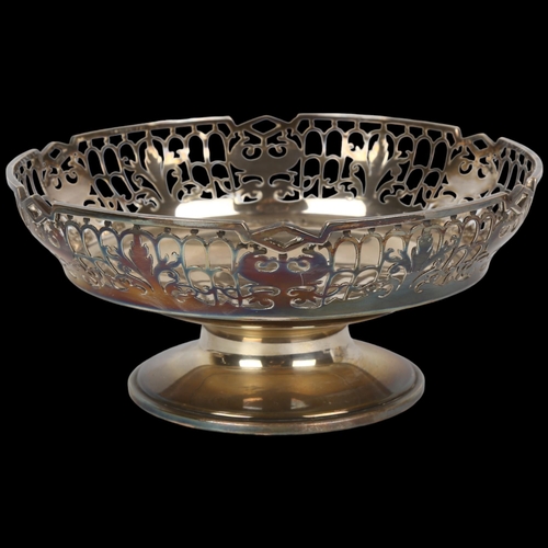 1521 - An Elizabeth II silver bon bon dish, Poston Products Ltd, Coronation hallmark Sheffield 1953, diamet... 