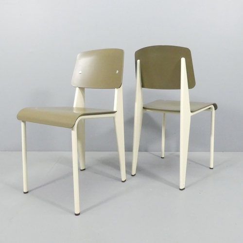 2037 - JEAN PROUVE - A set of four Vitra Standard SP chairs, olive seat on ecru base, with maker's labels a... 