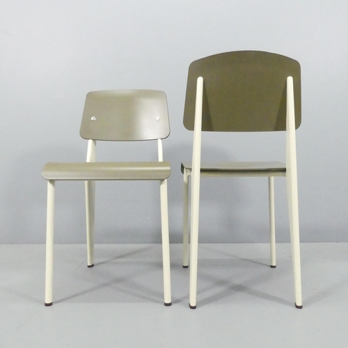 2037 - JEAN PROUVE - A set of four Vitra Standard SP chairs, olive seat on ecru base, with maker's labels a... 