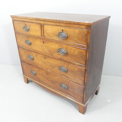 2119 - A 19th century mahogany chest of two short and three long drawers. 99x94x42cm.