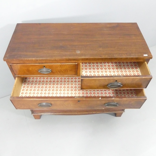 2119 - A 19th century mahogany chest of two short and three long drawers. 99x94x42cm.