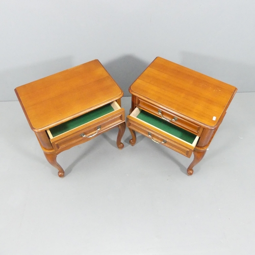 2164 - A pair of French oak two-drawer bedside chests. 53x59x34cm.