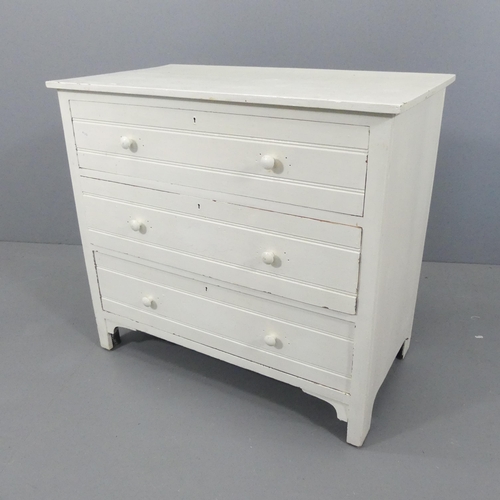 2179 - A painted pine chest of 3 drawers. 92x83x51cm.