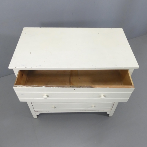 2179 - A painted pine chest of 3 drawers. 92x83x51cm.