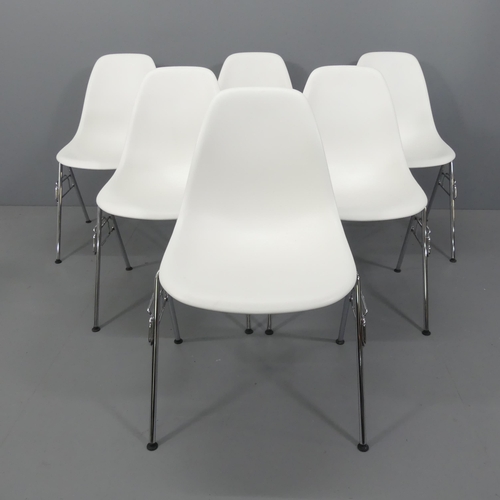 2045 - CHARLES EAMES - A set of six Vitra DSS dining chairs, with maker's label and moulded maker's marks. ... 