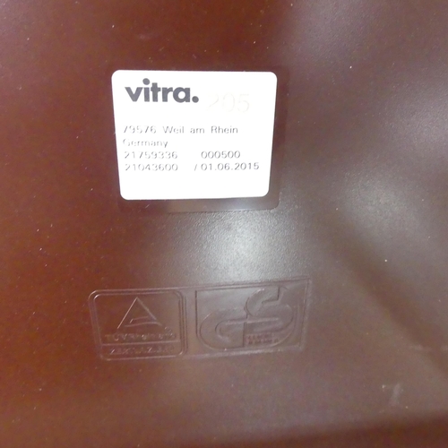 2049 - JEAN PROUVE -  A set of four Vitra Standard SP chairs, marron seat on mint base, with maker's labels... 