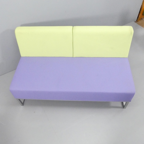 2060 - A contemporary office two-seater sofa, with lable for Nera. RRP £696. Overall 140x77x72cm, seat 140x... 