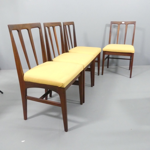 2073 - A. Younger - a set of four mid-century Danish Afromosia and upholstered dining chairs.