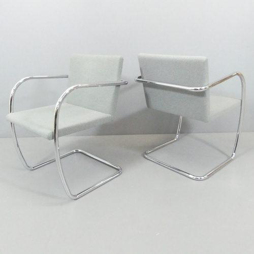 2091 - MIES VAN DER ROHE - A set of 6 Knoll Studio BRNO tubular steel cantilever armchairs in original grey... 