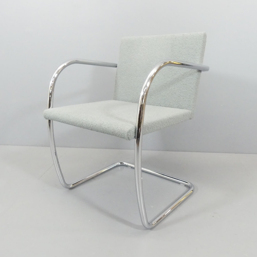 2092 - MIES VAN DER ROHE - a Knoll Studio BRNO tubular steel cantilever armchair in original grey boucle fa... 