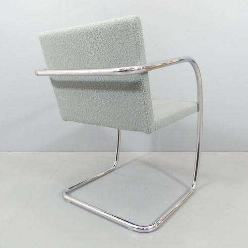 2092 - MIES VAN DER ROHE - a Knoll Studio BRNO tubular steel cantilever armchair in original grey boucle fa... 