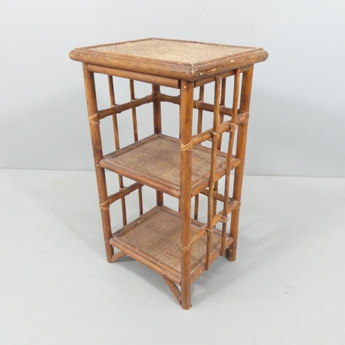 2247 - A vintage three tier faux bamboo side table. 41x72x33cm