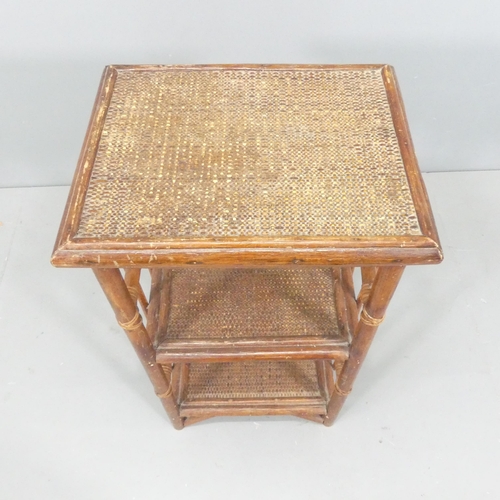 2247 - A vintage three tier faux bamboo side table. 41x72x33cm