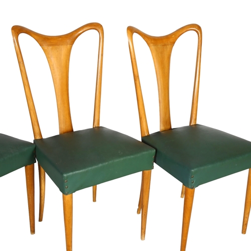 2099 - GUGLIELMO ULRICH (1904-1977), Italy, a set of 4 mid-century Italian 1940s' dining chairs, height 94c... 