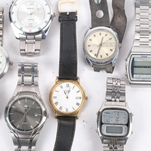 2 watch storage boxes, and various wristwatches, including Timex