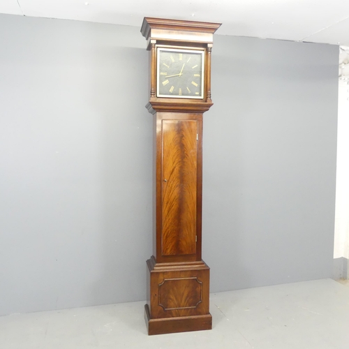 2560 - A Smiths Astral longcase clock in mahogany case, with quartz movement and shelved interior. 49x200x2... 