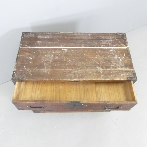 2566 - A small Japanese kiriwood Tansu chest. 64x58x34cm. A/F.