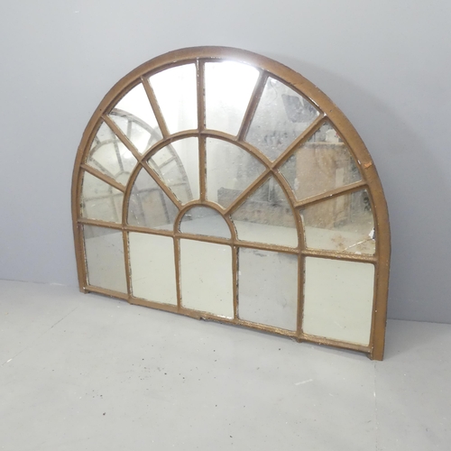 2619 - A Vintage arch top metal framed mirror 135x103cm. WITH THE OPTION TO PURCHASE THE FOLLOWING LOT.