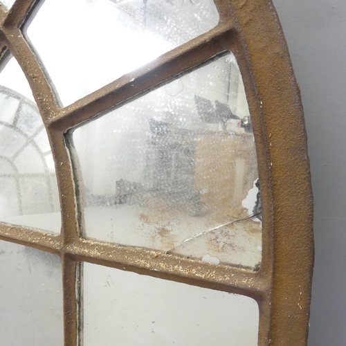 2619 - A Vintage arch top metal framed mirror 135x103cm. WITH THE OPTION TO PURCHASE THE FOLLOWING LOT.