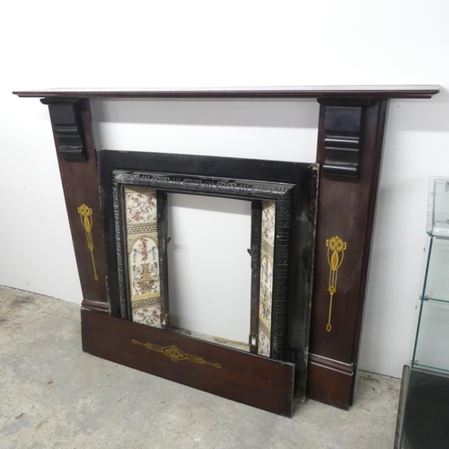 2641 - A Victorian cast iron fireplace with marble surround.