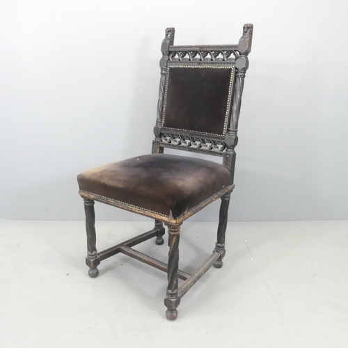 2650 - A 19th century Gothic carved oak chair