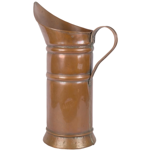 734 - An Antique copper water jug or pitcher, H55cm