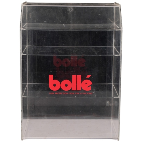 736 - A Bolle sunglasses plastic display cabinet, with 3 shelves, H46cm