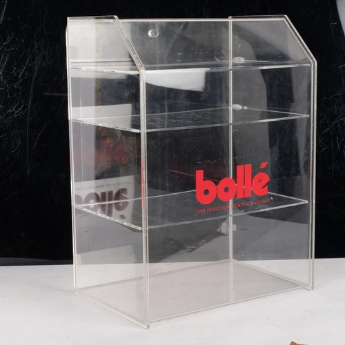 736 - A Bolle sunglasses plastic display cabinet, with 3 shelves, H46cm