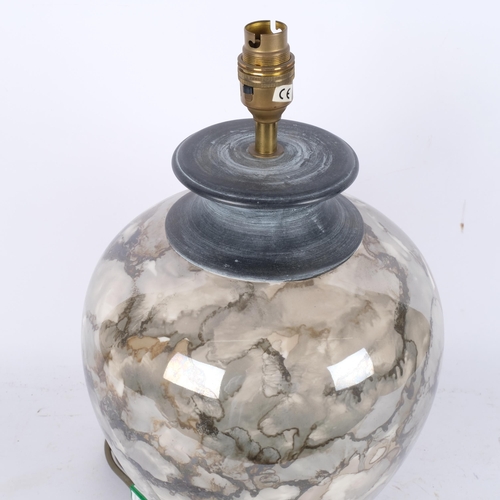 737 - A modern ceramic marble-effect design table lamp, H43cm