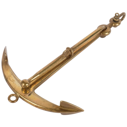 738 - A brass ship's anchor, L31cm