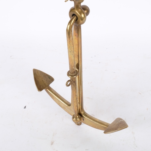 738 - A brass ship's anchor, L31cm