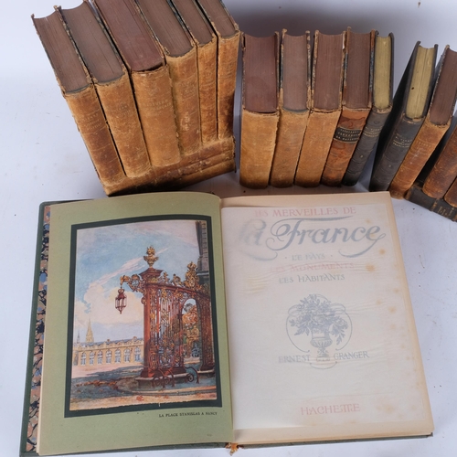 741 - A quantity of 19th century French leather-bound books (21)