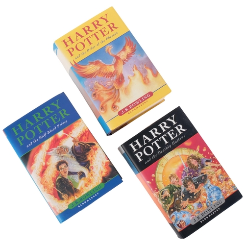 756 - HARRY POTTER - J.K. ROWLING - a group of 3 first edition hardback books, including Harry Potter and ... 