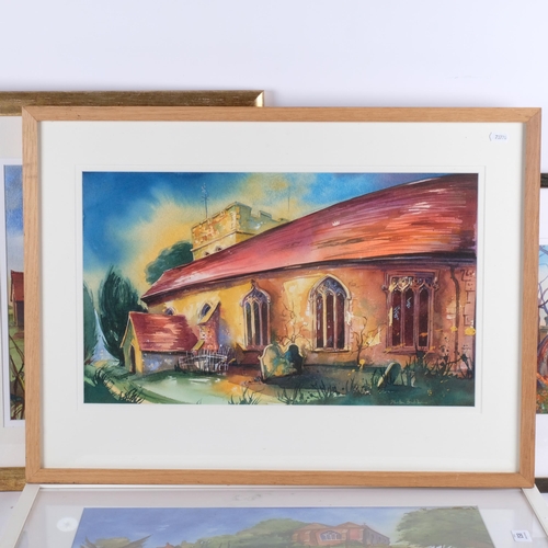 853 - Martin Bradshaw, 4 watercolours, building studies, all framed (4)